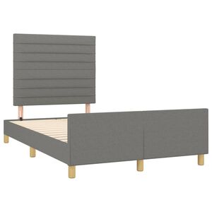 vidaXL Estructura de cama sin colch&oacute;n tela gris oscuro 120x190 cm