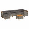 vidaXL Set de sof&aacute;s de jard&iacute;n 8 pzas y cojines rat&aacute;n sint&eacute;tico gris