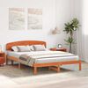vidaXL Estructura de cama con cabecera Marr&oacute;n cera 160 x 200 cm