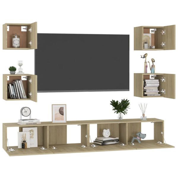 vidaXL Juego de muebles de sal&oacute;n 6 piezas roble Sonoma