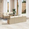 vidaXL Conjunto de sof&aacute; de jard&iacute;n 8 pcs Beige rat&aacute;n sint&eacute;tico