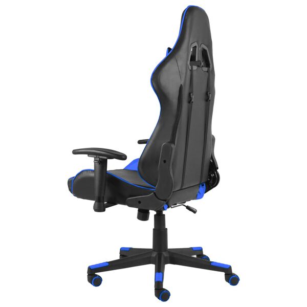 vidaXL Silla gaming giratoria PVC azul