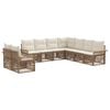 vidaXL Conjunto de sof&aacute;s de jard&iacute;n 9 pcs Beige rat&aacute;n sint&eacute;tico