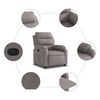 vidaXL Sillón reclinable eléctrico tela gris taupé