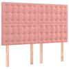 vidaXL Cama box spring con colch&oacute;n terciopelo rosa 140x190 cm