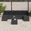 vidaXL Conjunto de sof&aacute; de jard&iacute;n con coj&iacute;n 8 pcs Negro Polirat&aacute;n