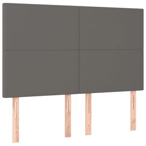 vidaXL Cabecero de cama gris 144x5x118/128 cm piel sint&eacute;tica