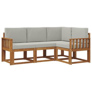 vidaXL Conjunto de sof&aacute;s de exterior 4 pcs Gris Natural y Claro