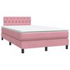 vidaXL Cama box spring con colch&oacute;n terciopelo rosa 120x210 cm