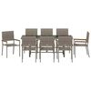 vidaXL Conjunto de Comedor de Jardín 9 pcs Gris ratán sintético