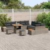 vidaXL Conjunto de sof&aacute;s de jard&iacute;n 13 pcs Gris rat&aacute;n sint&eacute;tico