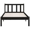 vidaXL Estructura de cama sin colch&oacute;n madera maciza negro 100x200 cm