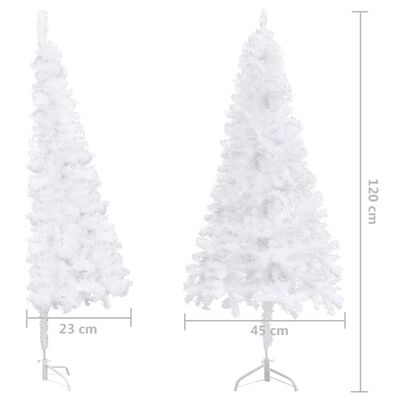 vidaXL Set árbol Navidad artificial esquina LED y bolas blanco 120 cm