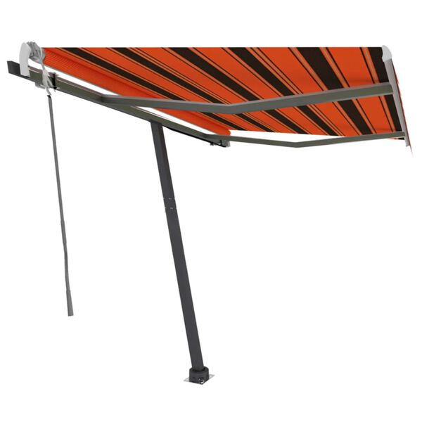 vidaXL Toldo de pie retr&aacute;ctil manual naranja y marr&oacute;n 300x250 cm