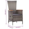 vidaXL Juego de comedor de jard&iacute;n 5 piezas gris