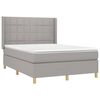 vidaXL Cama box spring con colch&oacute;n tela gris claro 140x190 cm