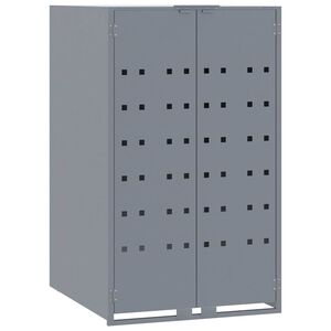 vidaXL Cobertizo de contenedor de basura acero gris 69x79x117 cm