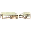 vidaXL Conjunto de sof&aacute;s de exterior 6 uds. Blanco y Crema