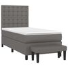 vidaXL Cama box spring con colch&oacute;n cuero sint&eacute;tico gris 90x200 cm