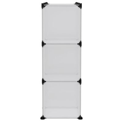 vidaXL Estantería de cubos 9 compartimentos y puertas PP transparente