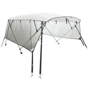 vidaXL Toldo bimini 4 arcos con paredes laterales de malla