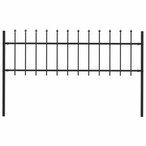 vidaXL Valla de jard&iacute;n Woerden con punta de lanza 170x60 cm negro