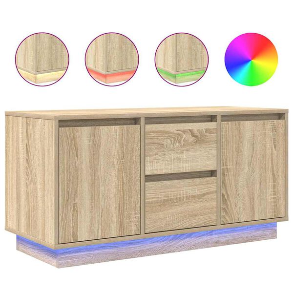 vidaXL Mueble de TV con luces LED roble Sonoma 100x41x50 cm