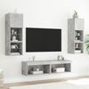 vidaXL Muebles para TV con luces LED 2 uds gris hormigón 60x30x30 cm