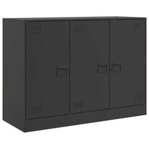 vidaXL Aparador de acero negro 99x39x73 cm