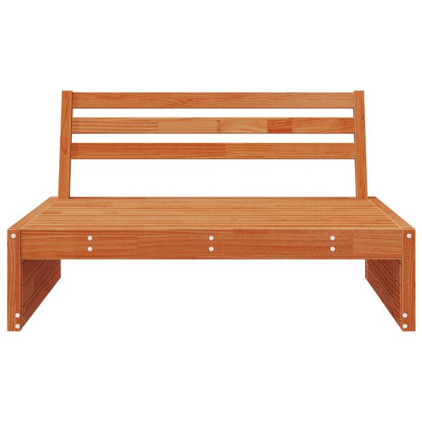 vidaXL Sof&aacute; Medio de Jard&iacute;n Madera de Pino Macizo Marr&oacute;n Cera