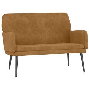 vidaXL Banco de terciopelo marr&oacute;n 108x79x79 cm