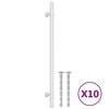 vidaXL Tiradores para armarios 10 uds acero inoxidable plateado 224 mm