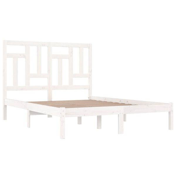 vidaXL Estructura de cama sin colch&oacute;n madera de pino blanca 120x200 cm
