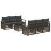 vidaXL Conjunto de sof&aacute;s de jard&iacute;n 7 uds. Gris rat&aacute;n sint&eacute;tico