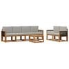 vidaXL Conjunto de sof&aacute;s de exterior 6 uds. Natural y Gris Claro