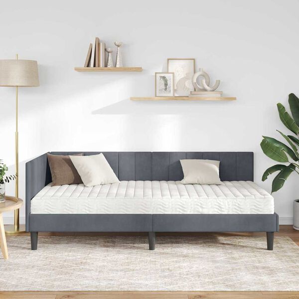 vidaXL Estructura de cama en esquina Gris oscuro 90 x 190 cm