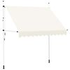 vidaXL Toldo retr&aacute;ctil de operaci&oacute;n manual 250 cm crema