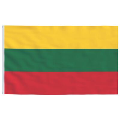 vidaXL Bandera de Lituania y mástil de aluminio 4 m