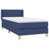 vidaXL Cama box spring con colch&oacute;n tela azul 90x190 cm