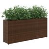 vidaXL Jardineras con 2 maceteros 2 uds rat&aacute;n PE marr&oacute;n 90x20x40 cm