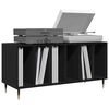 vidaXL Mueble para discos de vinilo Roble Negro 100 x 38 x 48 cm