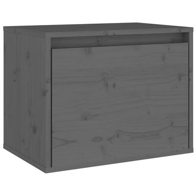 vidaXL Armario de pared de madera maciza de pino gris 45x30x35 cm