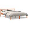 vidaXL Estructura de cama sin colch&oacute;n madera maciza marr&oacute;n 135x190 cm