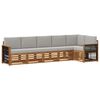 vidaXL Conjunto de sof&aacute;s de exterior 5 uds. Natural y Gris Claro