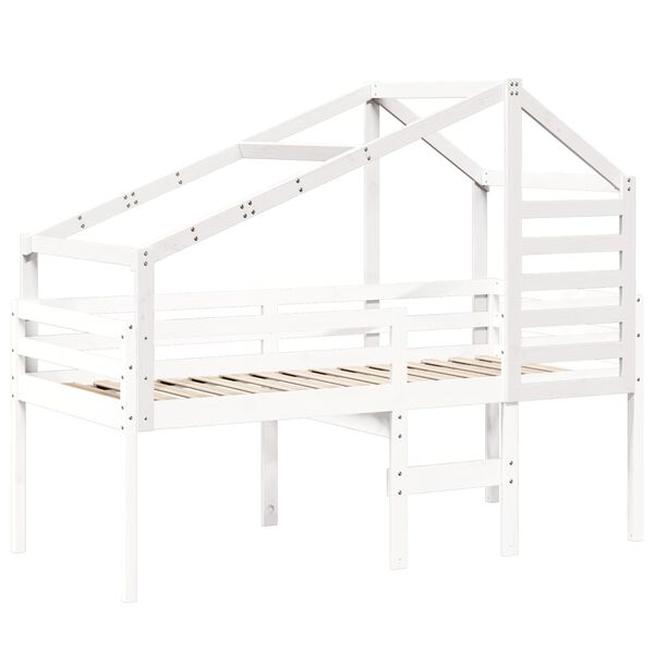 vidaXL Techo de cama infantil madera maciza pino blanco 188x97x113 cm