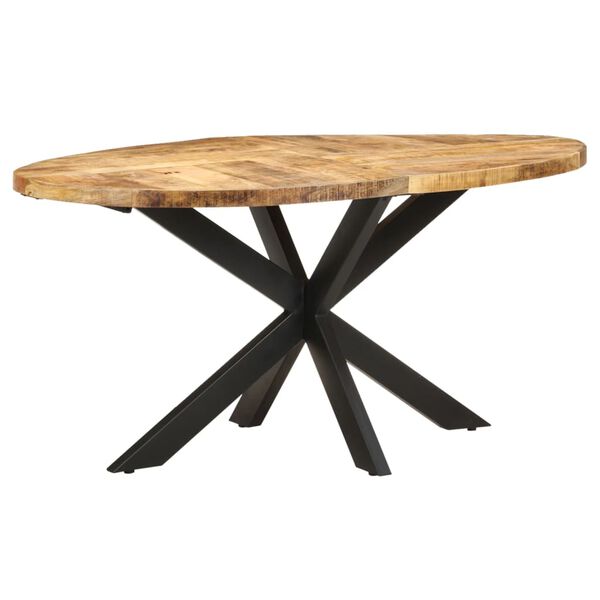 vidaXL Mesa de comedor de madera de mango rugosa 160x90x75 cm