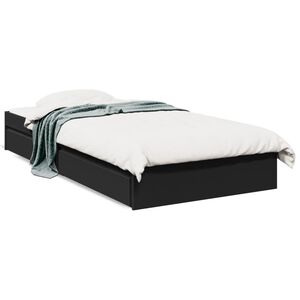 vidaXL Cama con cajones madera de ingenier&iacute;a negro 100x200 cm