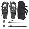 vidaXL Raquetas de nieve 3 en 1 con bastones de senderismo Negro