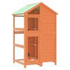 vidaXL Casita para p&aacute;jaros madera maciza pino marr&oacute;n 97x81x152 cm