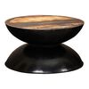 vidaXL Mesa de centro madera maciza reciclada base negra 60x60x33 cm